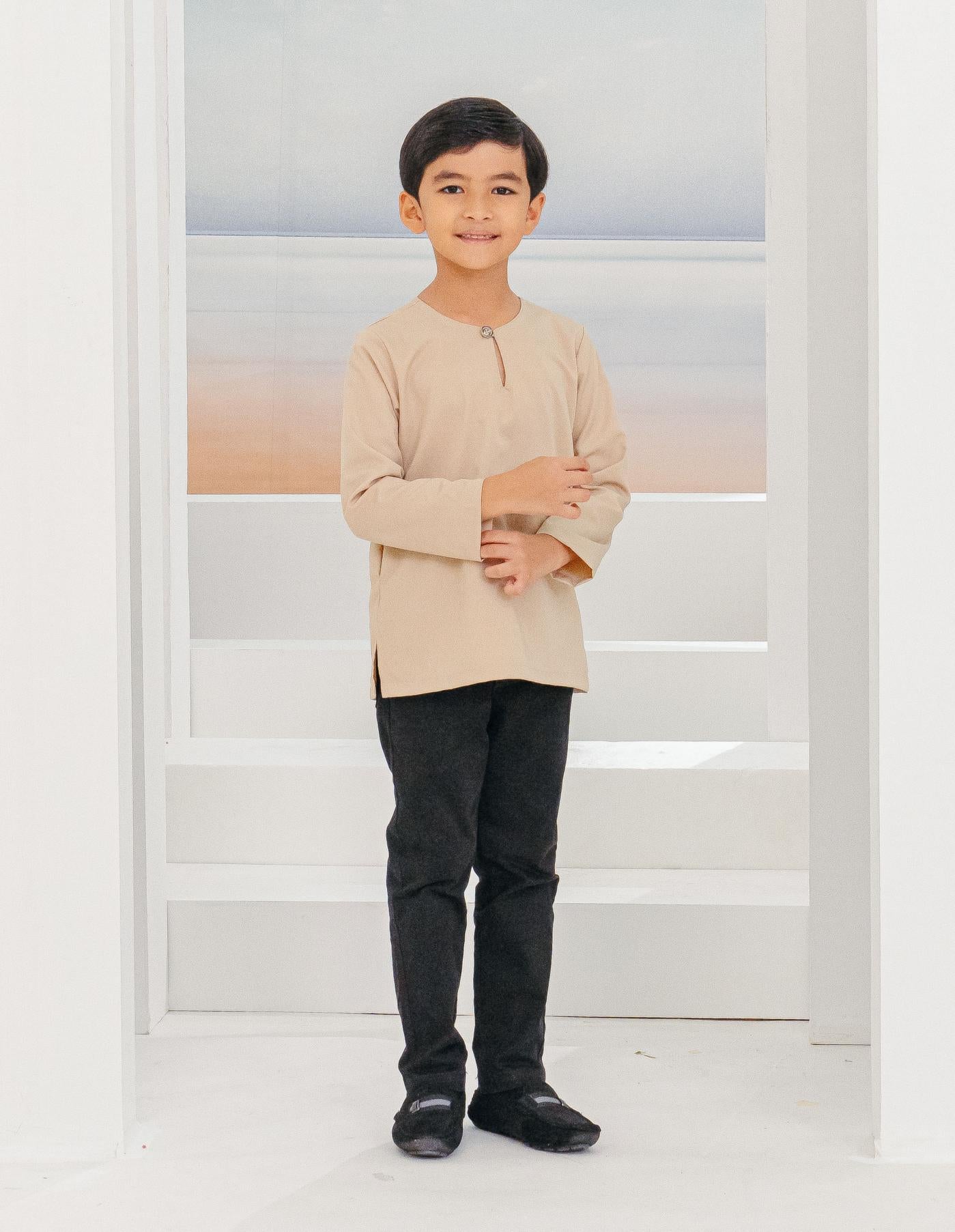 IDRIS KURTA FOR KIDS (BROWN)