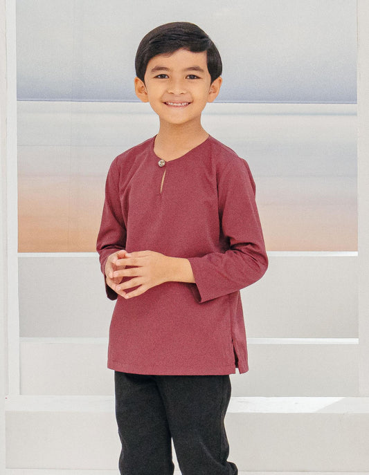 IDRIS KURTA FOR KIDS (BURGUNDY)