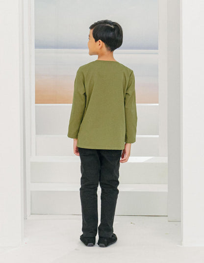 IDRIS KURTA FOR KIDS (MOSS GREEN)