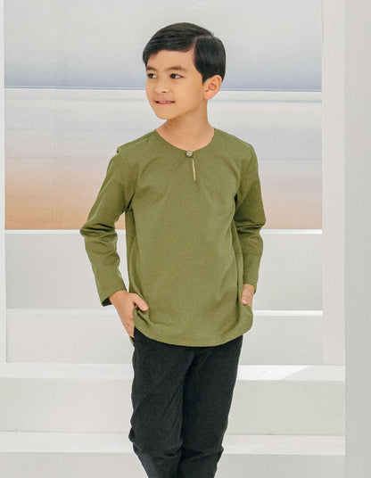 IDRIS KURTA FOR KIDS (MOSS GREEN)