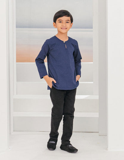 IDRIS KURTA FOR KIDS (NAVY BLUE)