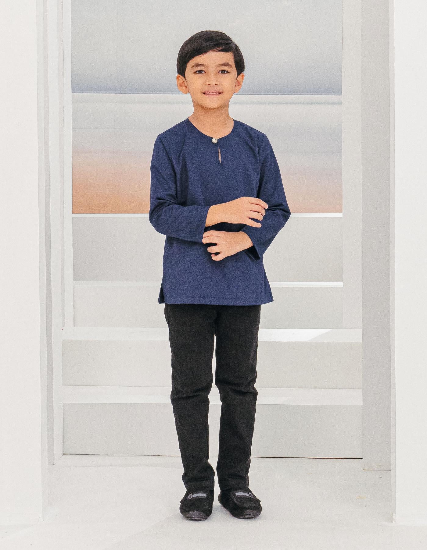 IDRIS KURTA FOR KIDS (NAVY BLUE)