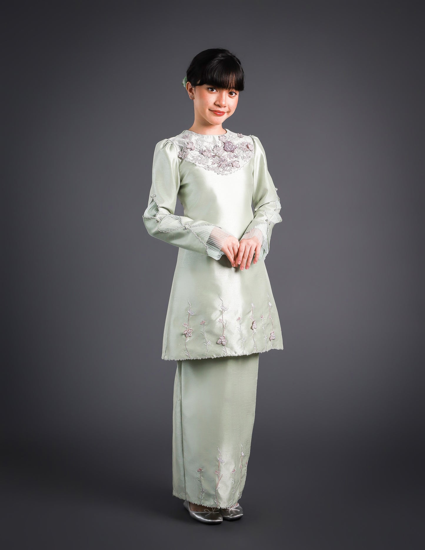 IRDINA KURUNG KIDS (GREEN TEA)