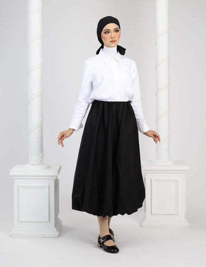 JANE BUBBLE SKIRT - LONG (BLACK)