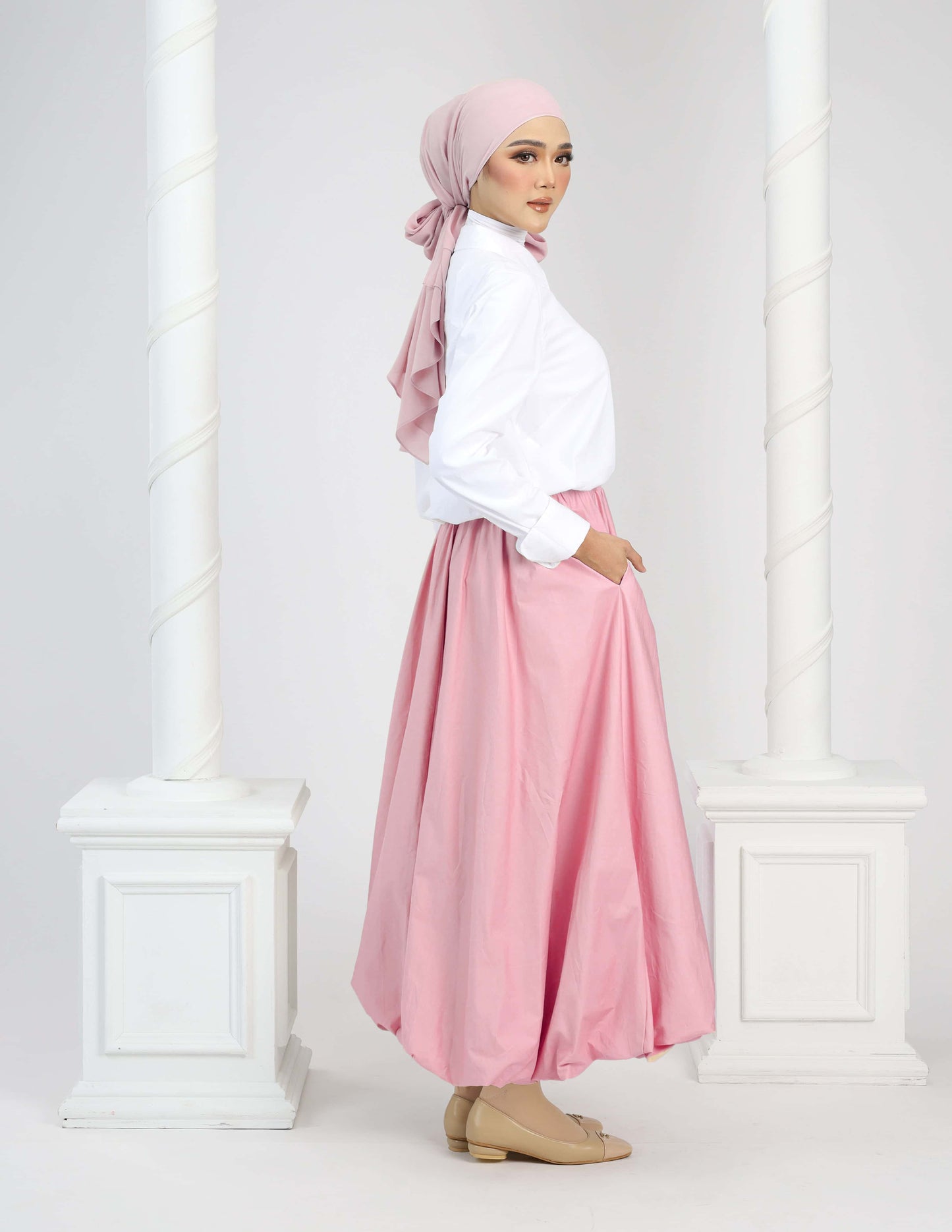 JANE BUBBLE SKIRT - LONG (SOFT PINK)