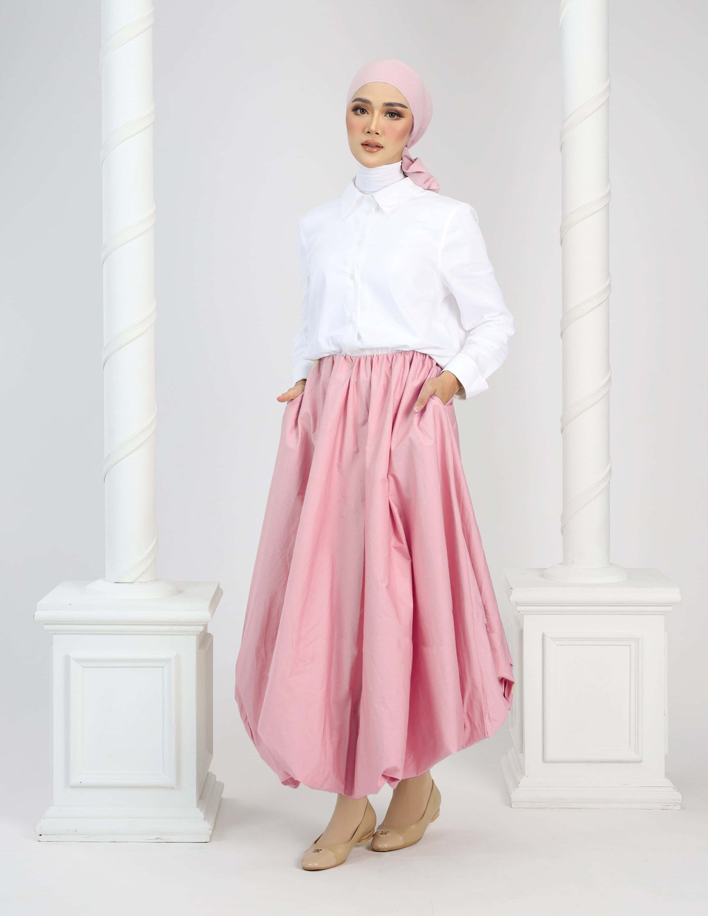 JANE BUBBLE SKIRT - LONG (SOFT PINK)