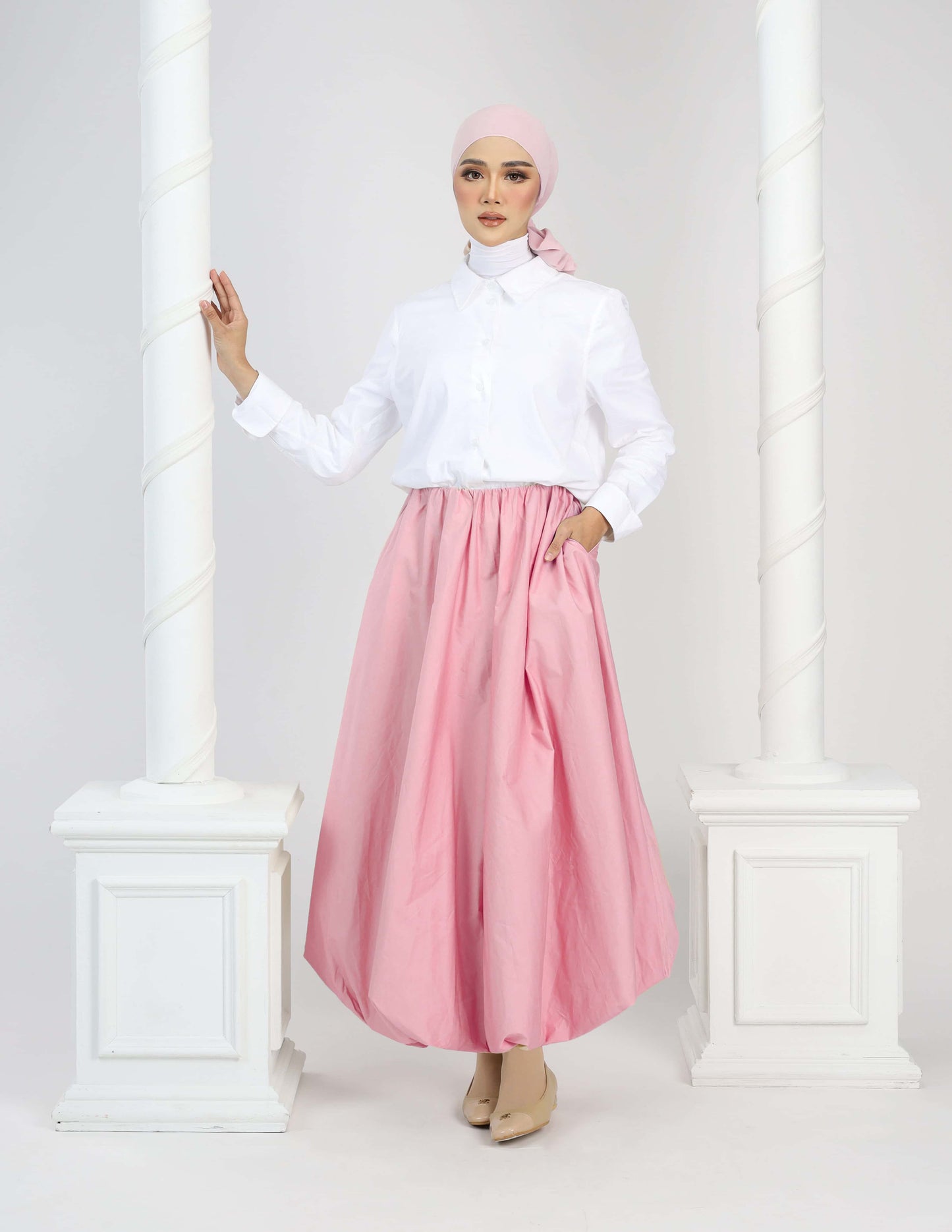 JANE BUBBLE SKIRT - LONG (SOFT PINK)