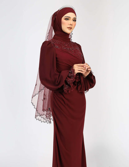 LENORA VEIL (BURGUNDY)