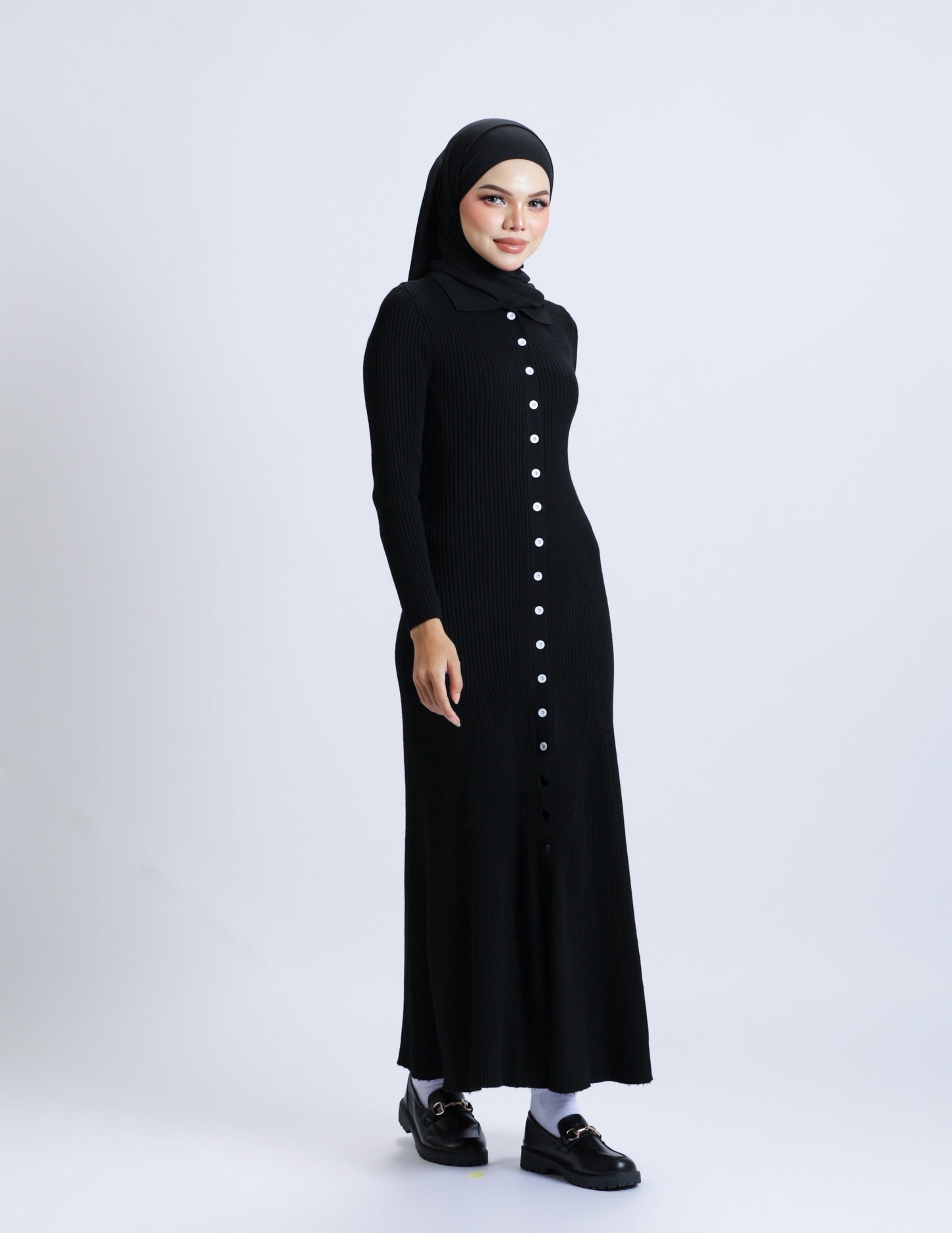 MINOR DEFECT MADELINE BUTTON DRESS (BLACK)