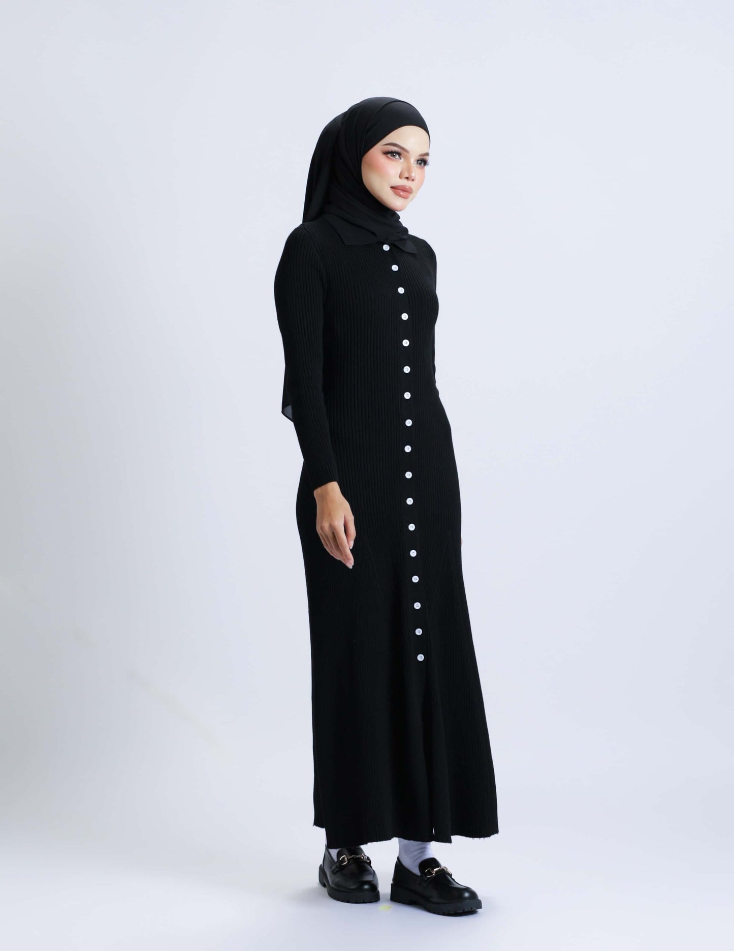 MINOR DEFECT MADELINE BUTTON DRESS (BLACK)