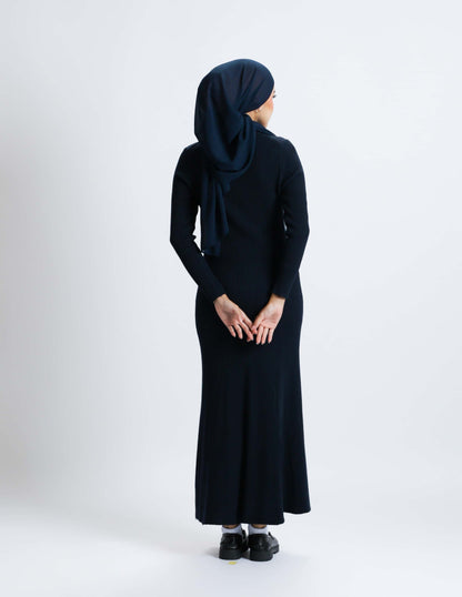 MADELINE BUTTON DRESS (NAVY BLUE)