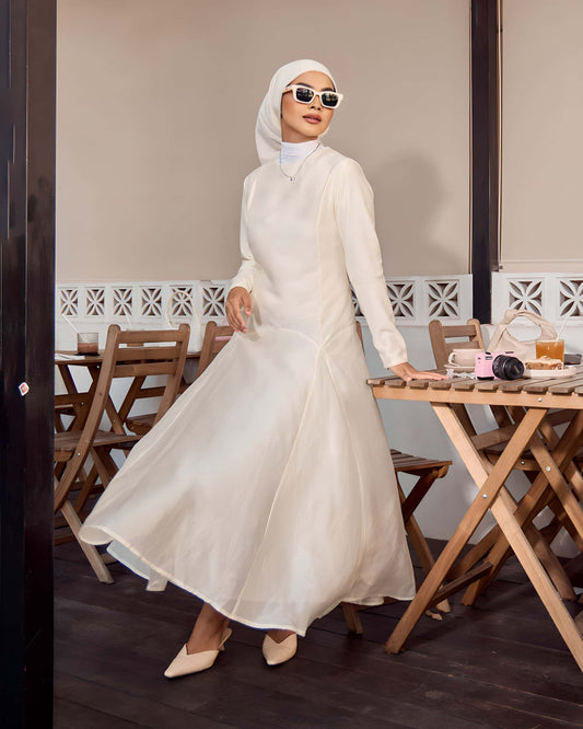 hijab midi dress Modest Muslim Women's Boho Patchwork Long Sleeve Dress