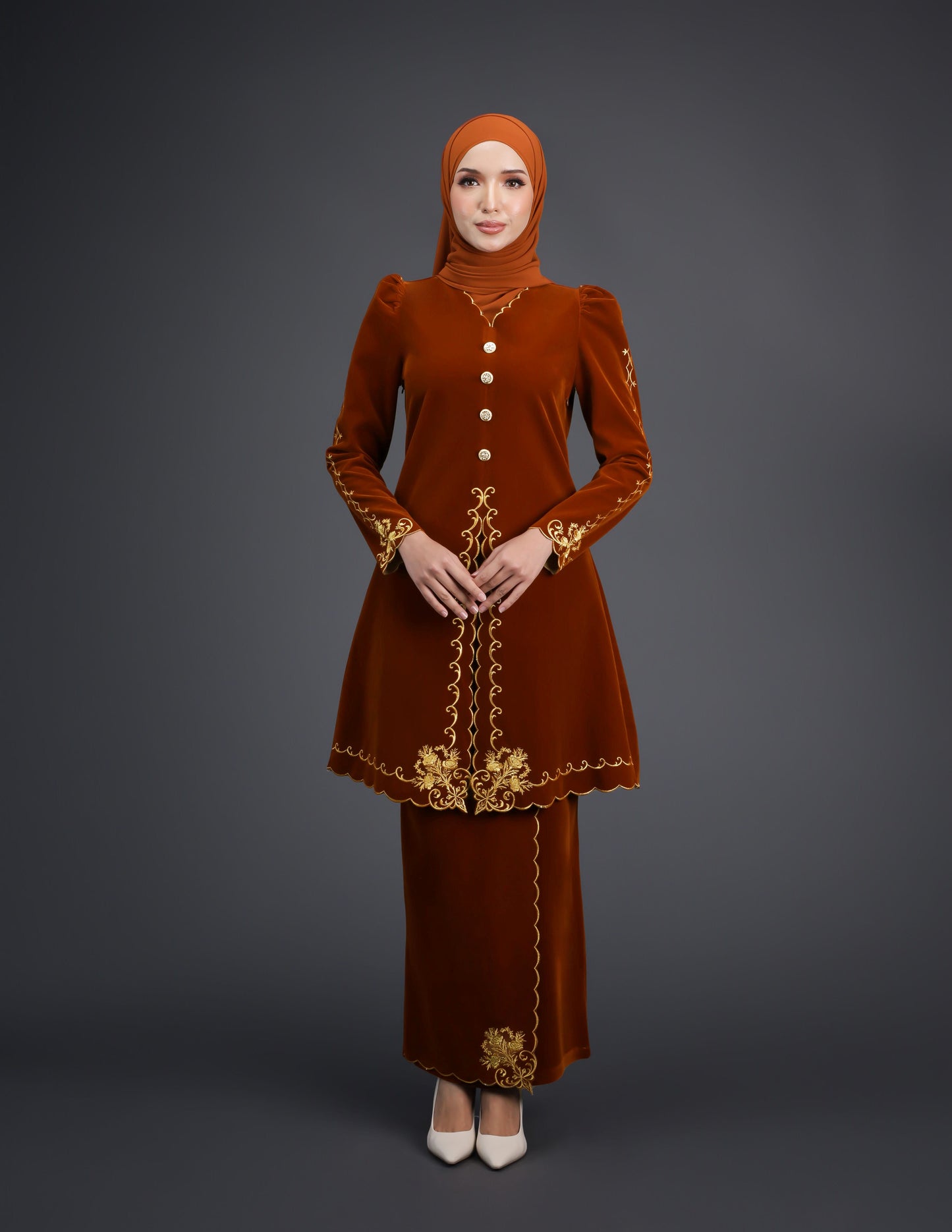 NAIFAH KEBAYA (BRICK ORANGE)