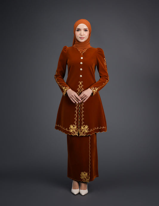 NAIFAH KEBAYA (BRICK ORANGE)