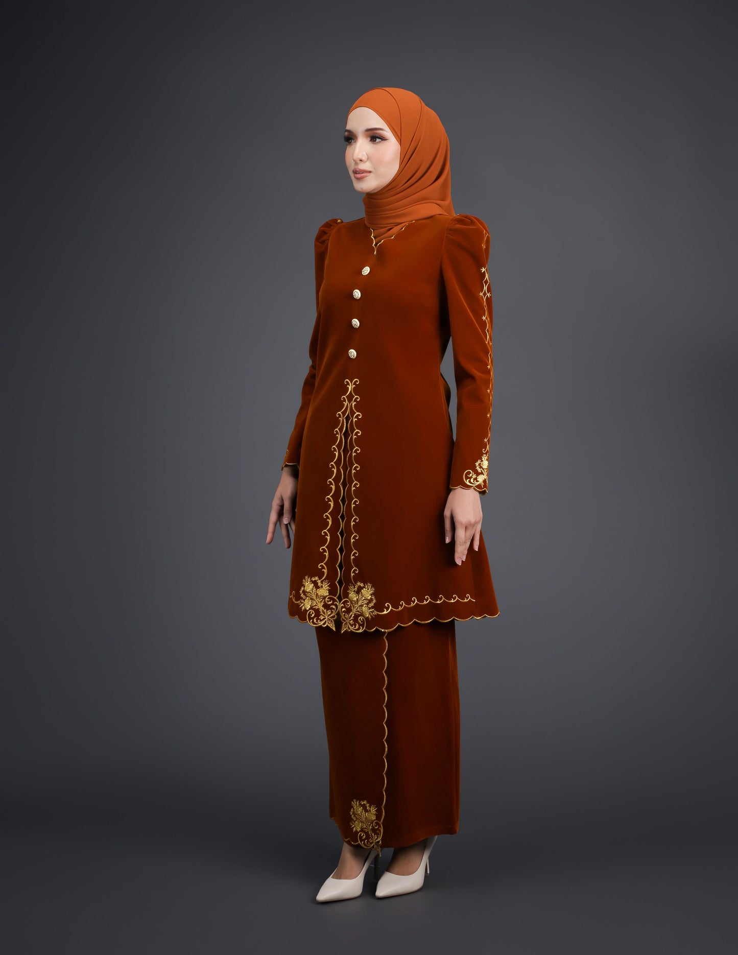 NAIFAH KEBAYA (BRICK ORANGE)