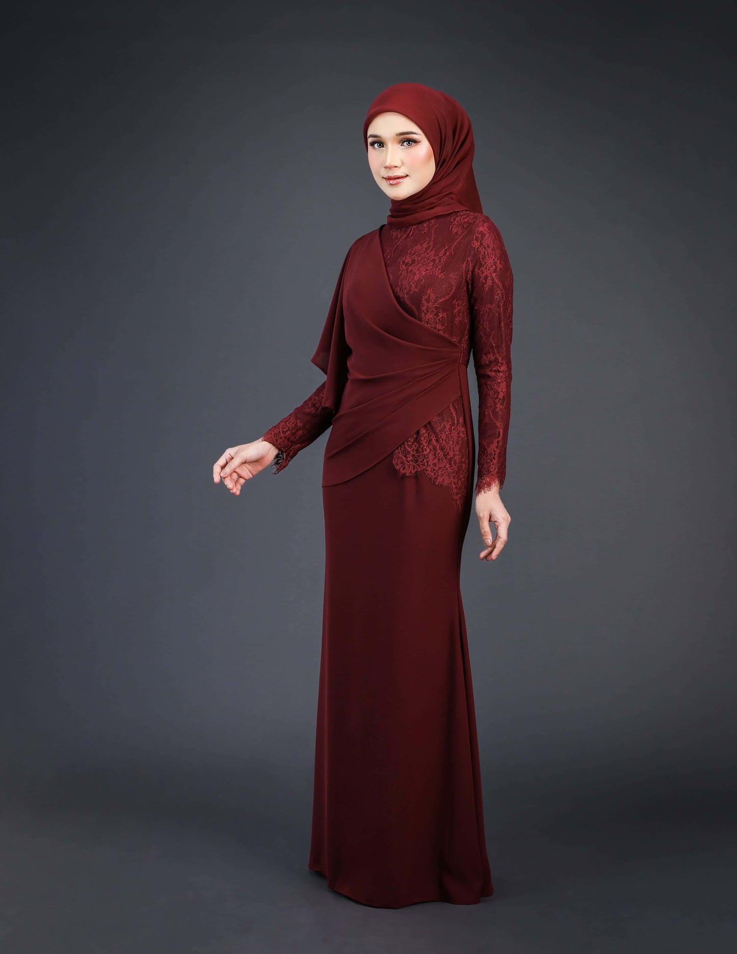 NATALYA DRESS (BURGUNDY)