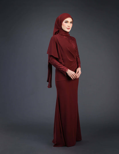 NATALYA DRESS (BURGUNDY)