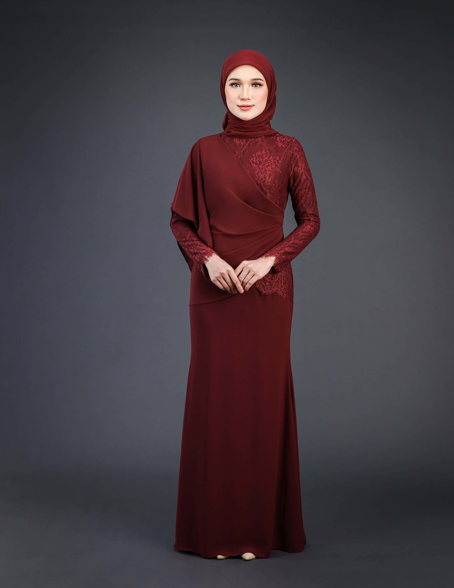 NATALYA DRESS (BURGUNDY)