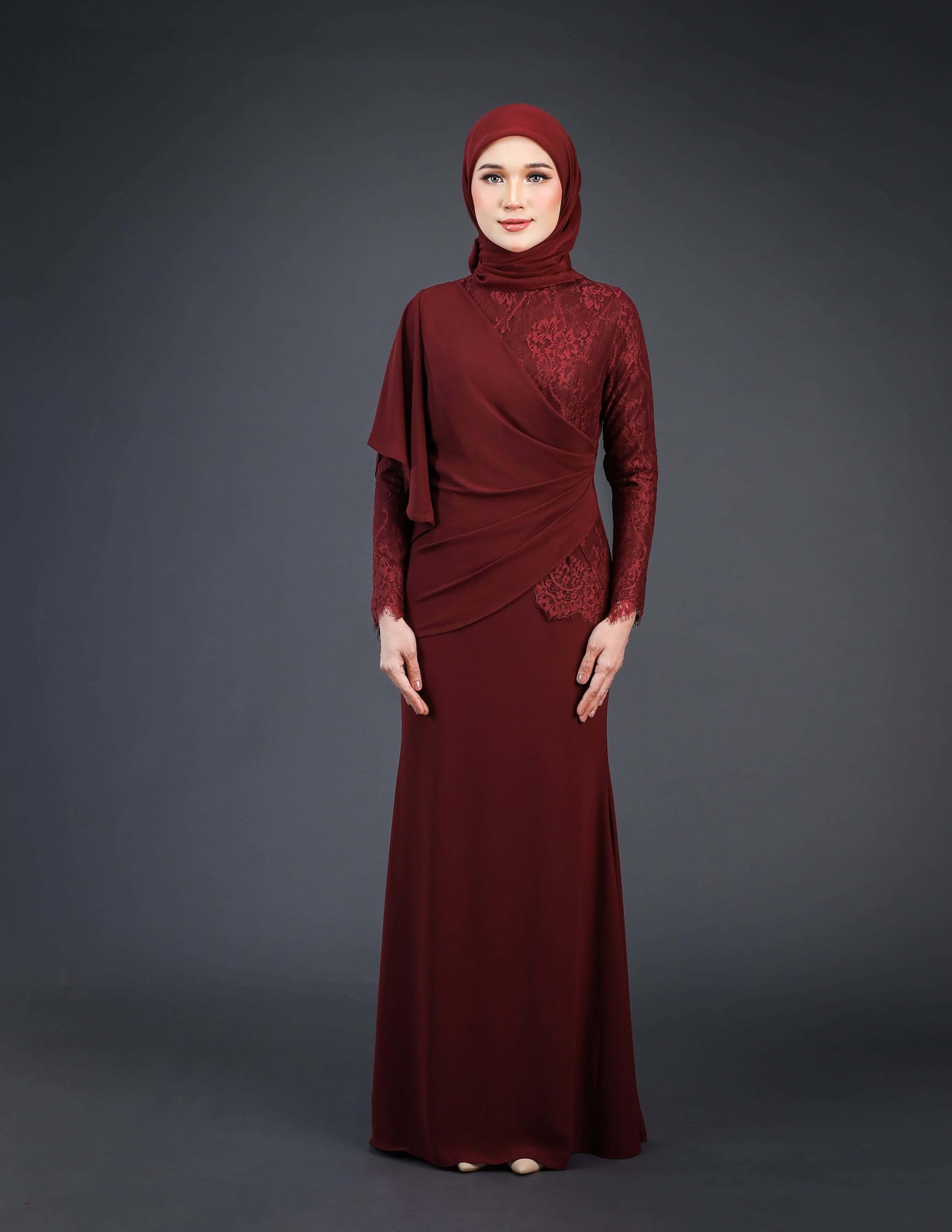 NATALYA DRESS (BURGUNDY)