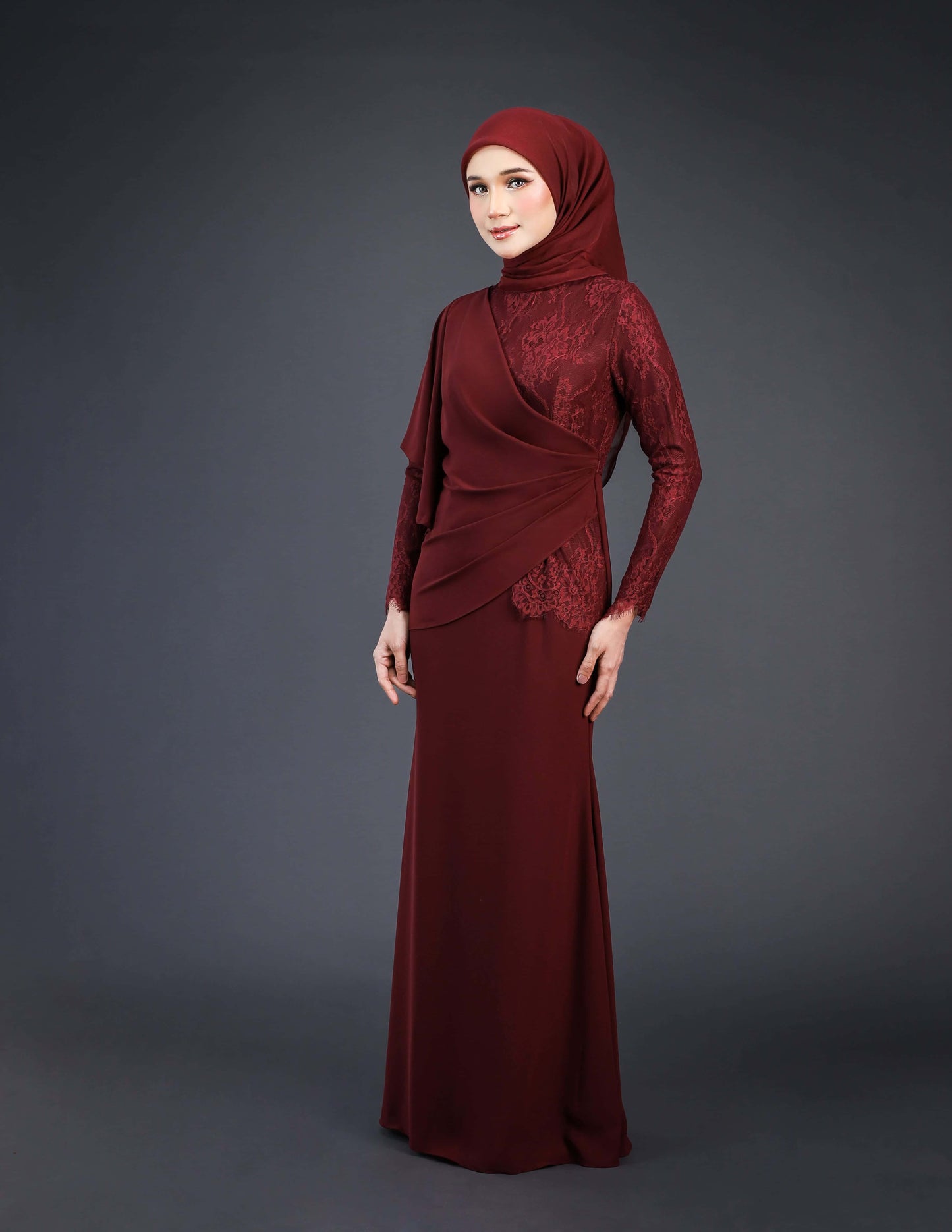 NATALYA DRESS (BURGUNDY)