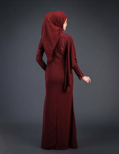 NATALYA DRESS (BURGUNDY)