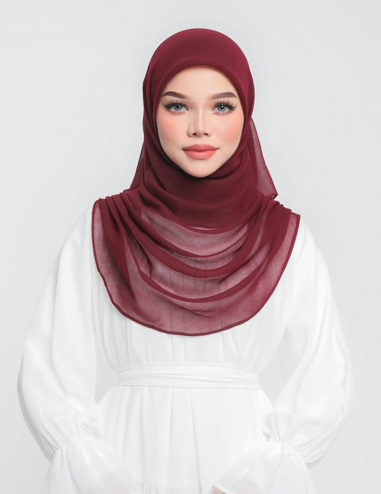 NUHA BAWAL DRAPE (BURGUNDY)