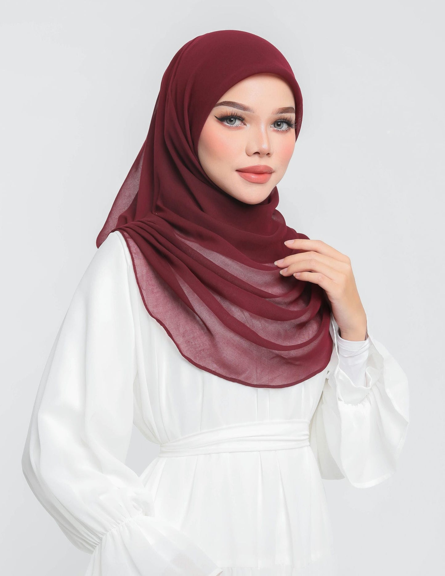 NUHA BAWAL DRAPE (BURGUNDY)