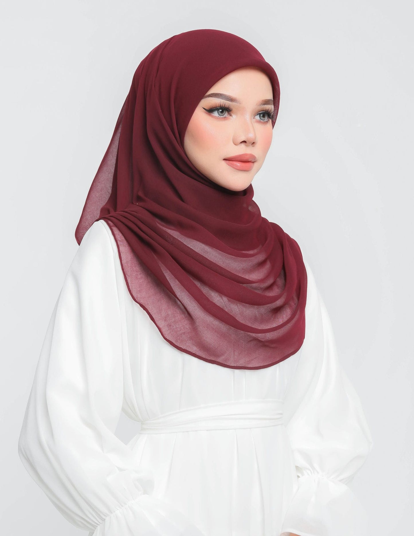 NUHA BAWAL DRAPE (BURGUNDY)