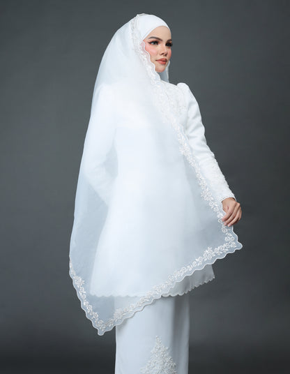ORGANDY EMBROIDERY VEIL CODE A23 (OFF WHITE)