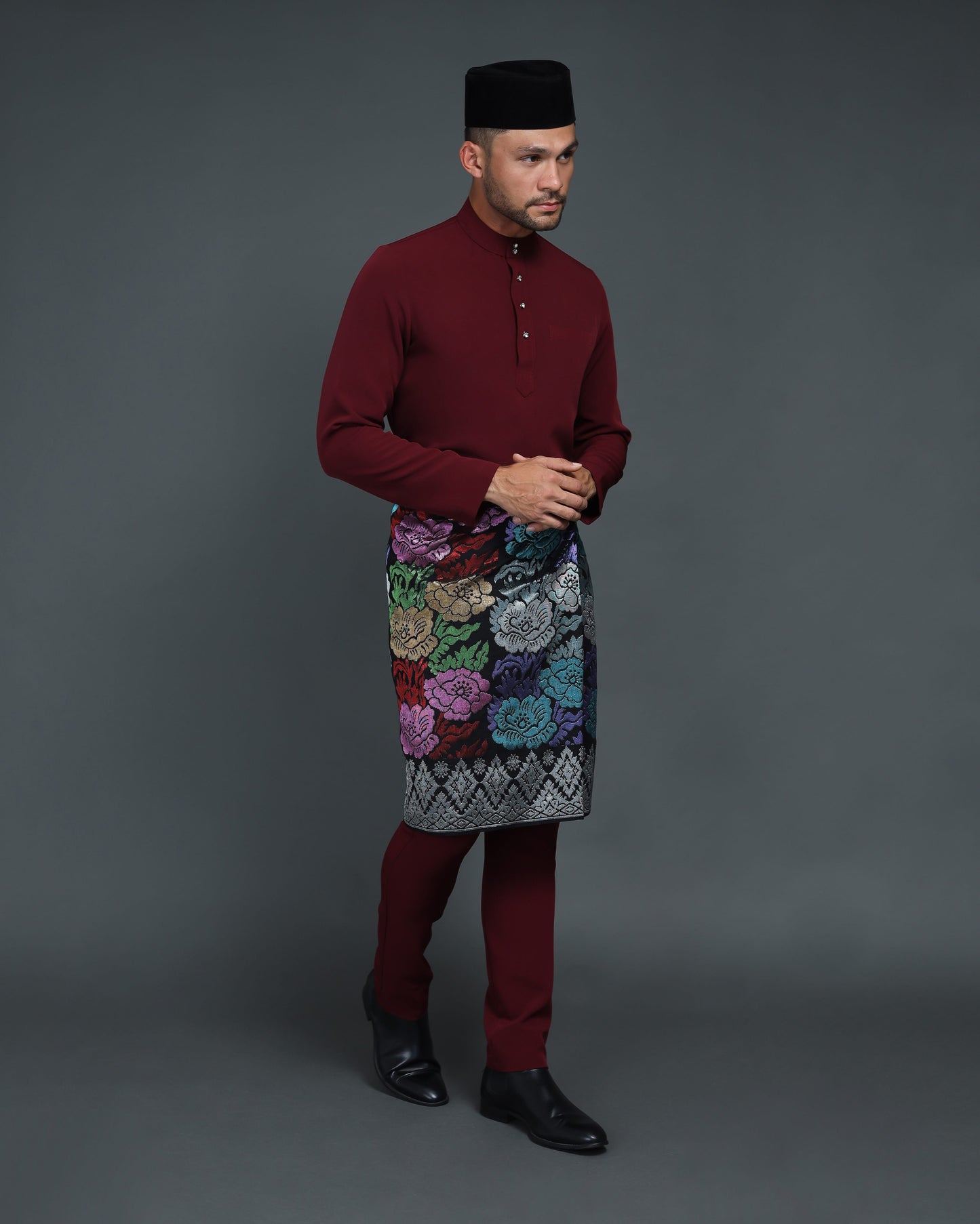 QAISER BAJU MELAYU (BURGUNDY)