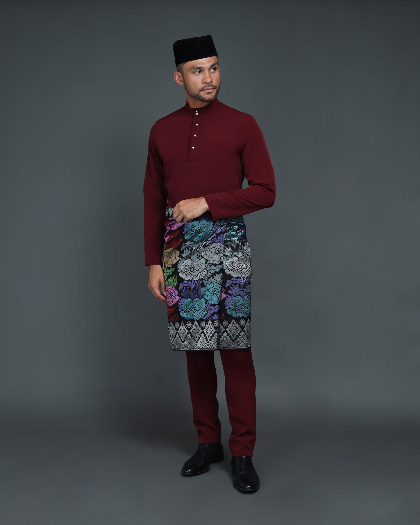 QAISER BAJU MELAYU (BURGUNDY)