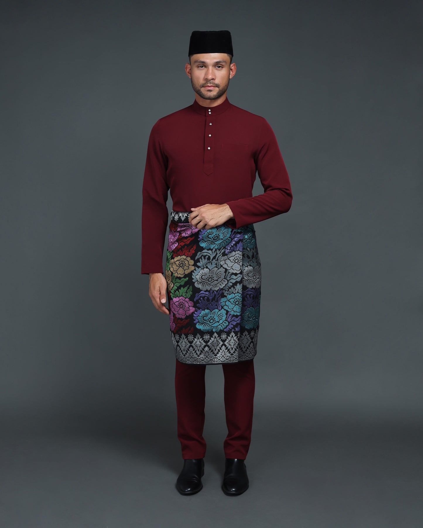 QAISER BAJU MELAYU (BURGUNDY)