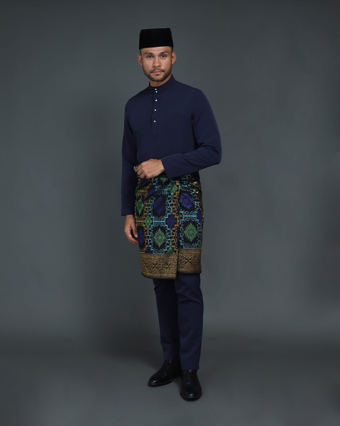 QAISER BAJU MELAYU (NAVY BLUE)