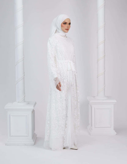 MINOR DEFECT REENA ABAYA - LONG (OFF WHITE)