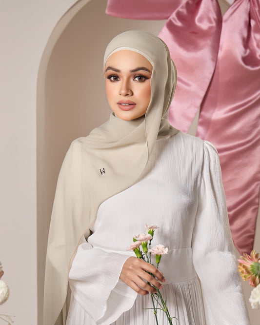 HANA CHIFFON SHAWL (OYSTER)