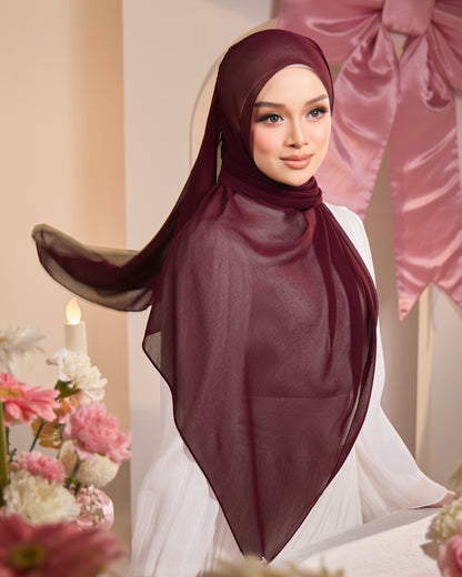 HANA CHIFFON SHAWL (BURGUNDY)