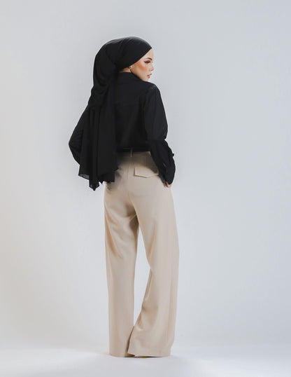 ROSSY PALLAZO PANTS (KHAKI)