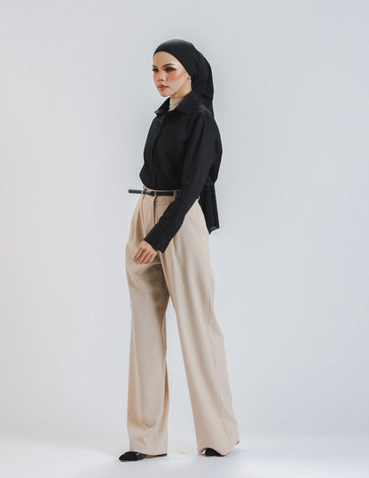 ROSSY PALLAZO PANTS (KHAKI)