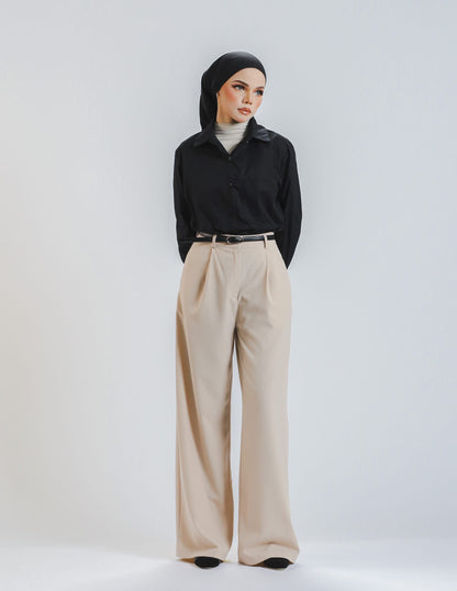 ROSSY PALLAZO PANTS (KHAKI)