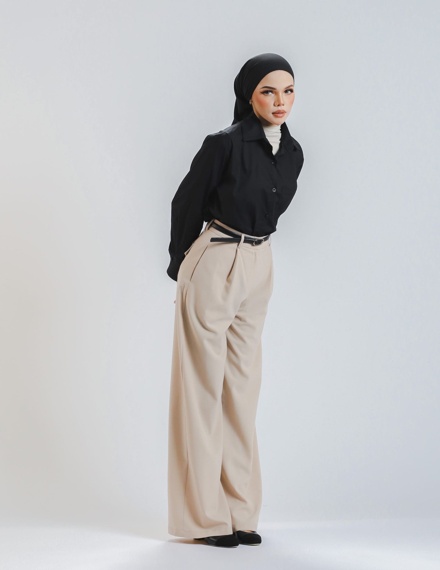 ROSSY PALLAZO PANTS (KHAKI)