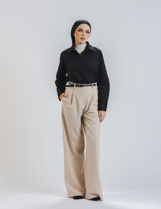 ROSSY PALLAZO PANTS (KHAKI)