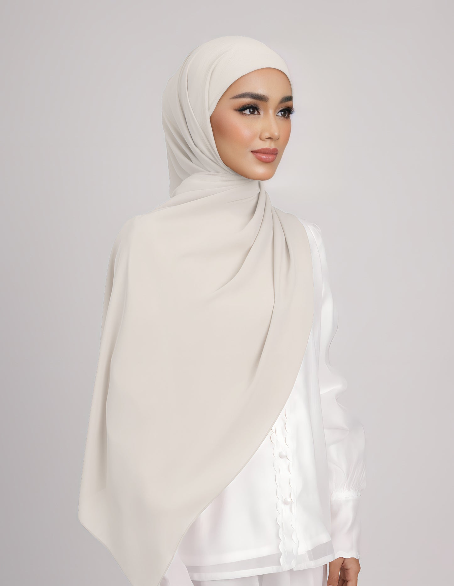 MINOR DEFECT SAERA SHAWL TIEBACK (BEIGE GREY)