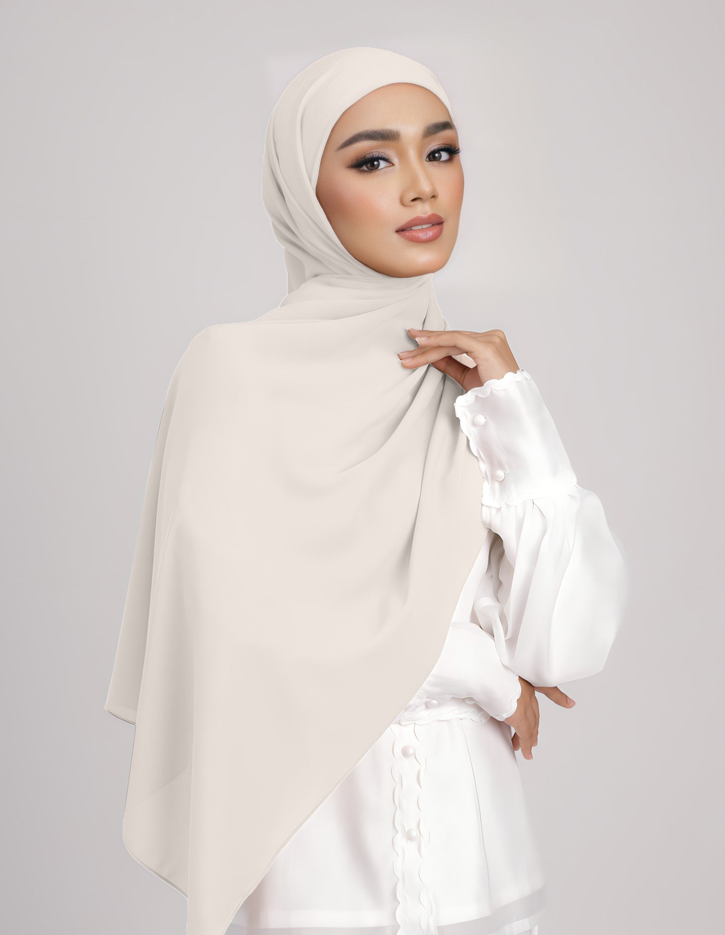 SAERA SHAWL TIEBACK (BEIGE GREY)