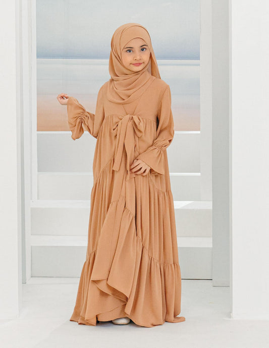 SAFAA ABAYA FOR KIDS (BROWN)