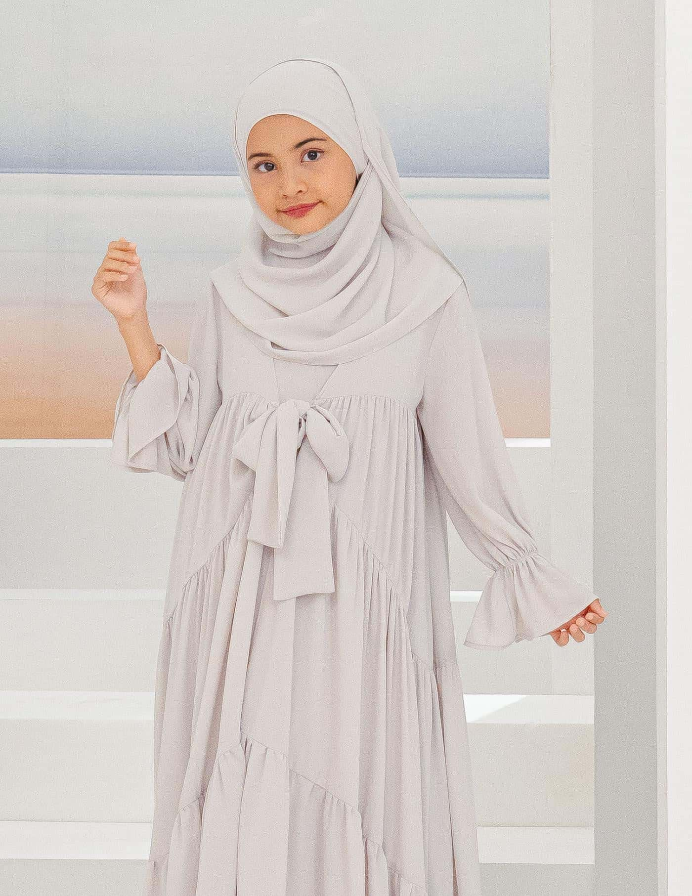 SAFAA ABAYA FOR KIDS (GREY)