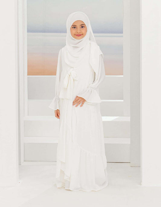 SAFAA ABAYA FOR KIDS (OFF WHITE)