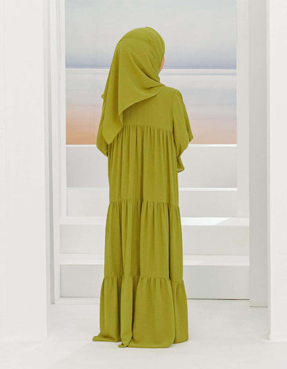 SAFAA ABAYA FOR KIDS (OLIVE GREEN)