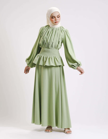 MINOR DEFECT SIERRA DRESS - LONG (LIGHT GREEN)