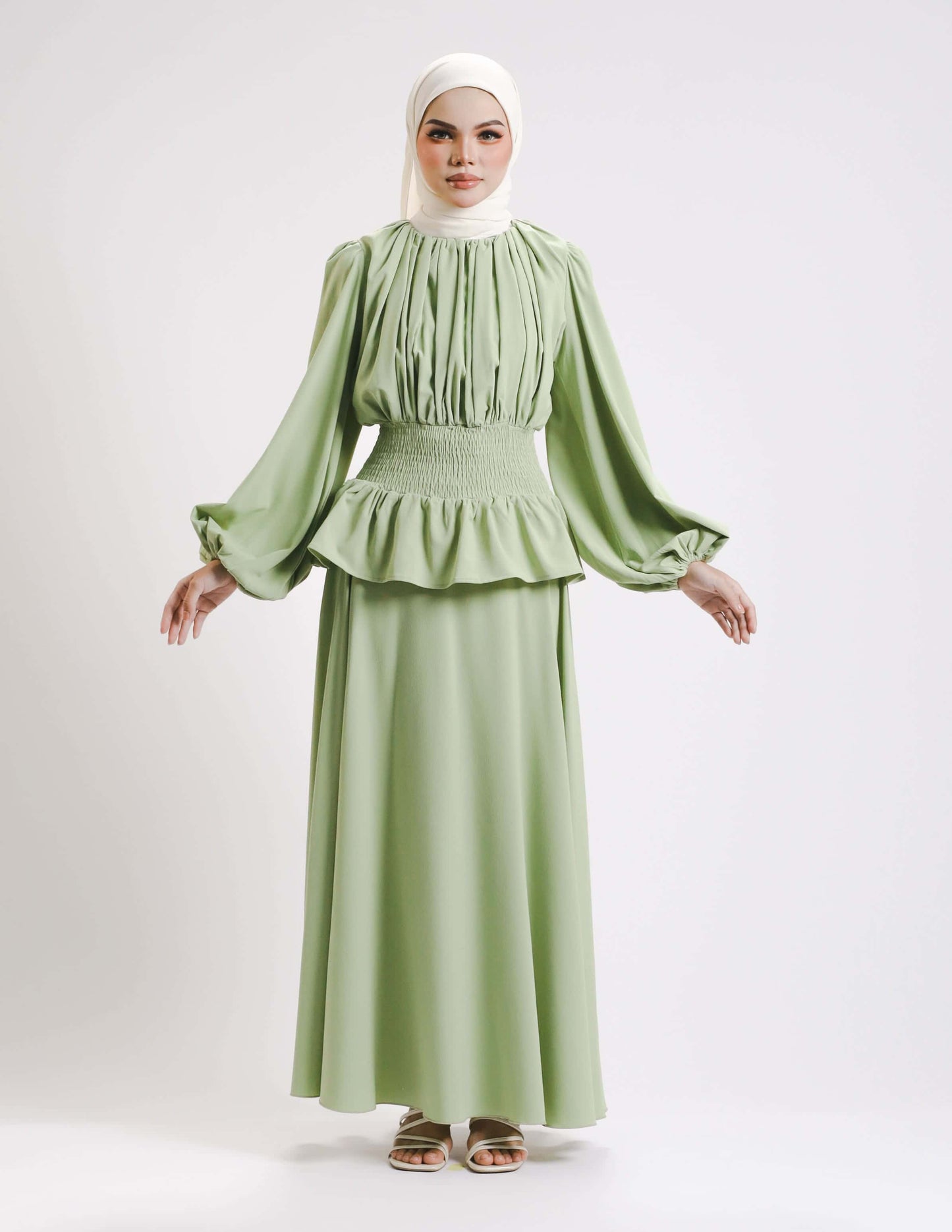SIERRA DRESS - PETITE (LIGHT GREEN) Hijabistahub SIERRA DRESS - PETITE (LIGHT GREEN) Hijabistahub