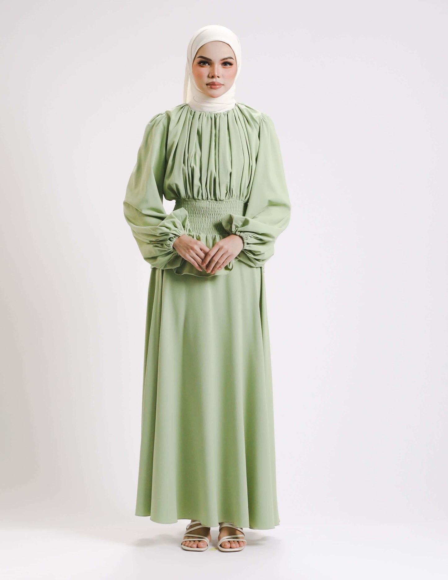 SIERRA DRESS - PETITE (LIGHT GREEN) Hijabistahub SIERRA DRESS - PETITE (LIGHT GREEN) Hijabistahub